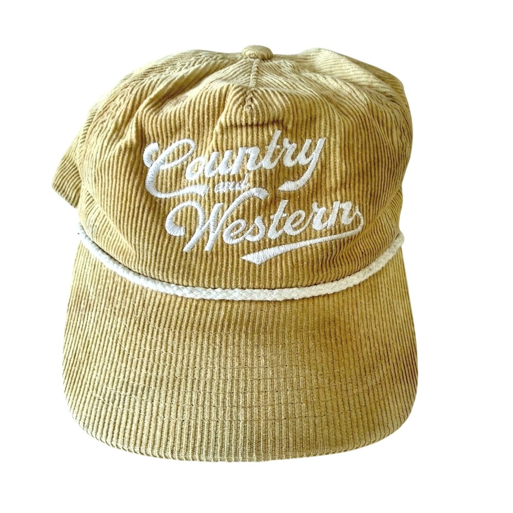 Southern Supply Hat Co Corduroy Snapback Hat OS Mustard Country and Western Rope